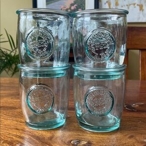 San Miguel 100% Authentic Recycled Glass Stemless Goblet Short Tumblers Set of 4